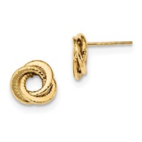 14K Yellow Gold Gold Polished Love Knot Post Earrings view 1
