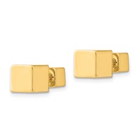 14K 5mm 7mm Cube Front & Back Post Screwback Earrings view 2