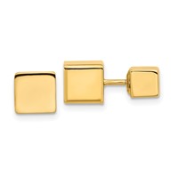 14K 5mm 7mm Cube Front & Back Post Screwback Earrings view 5