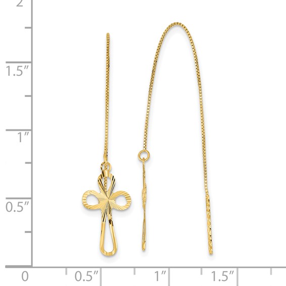 Gold Cross Threader Earrings