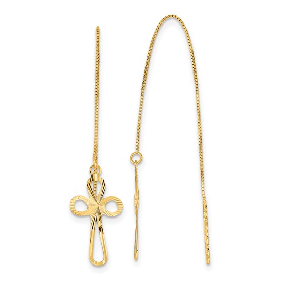 Gold Cross Threader Earrings