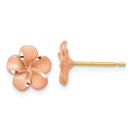 Gold Flower Post Earrings