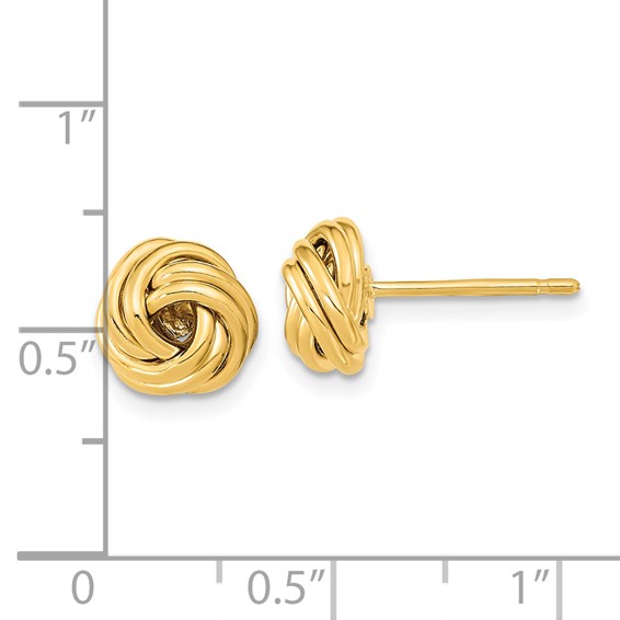 14k 9mm Polished Love Knot Post Earrings
