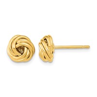 14K 9mm Yellow Gold Polished Love Knot Post Earrings view 1