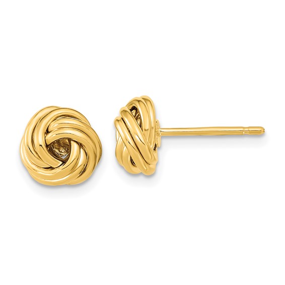 14k 9mm Polished Love Knot Post Earrings