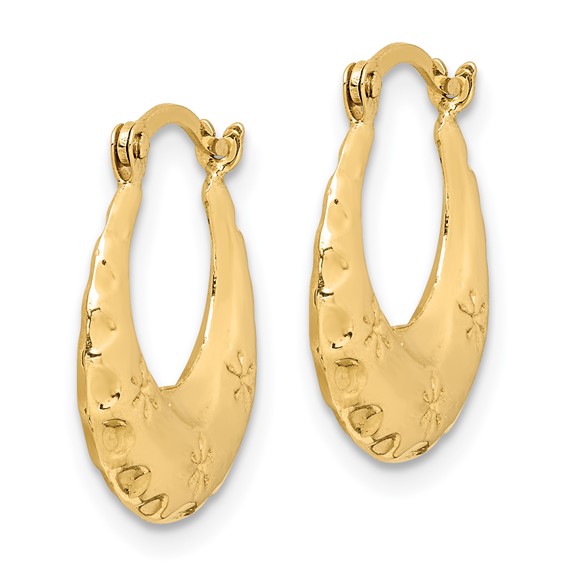 Gold Floral Hoop Earrings