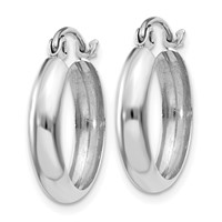 14K White Gold 3.5x 14mm Polished Hoop Earrings view 2