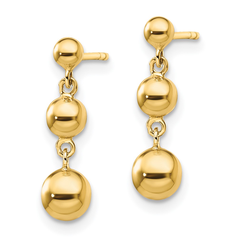 14k Graduated 3 Ball Post Earrings (TL1165)