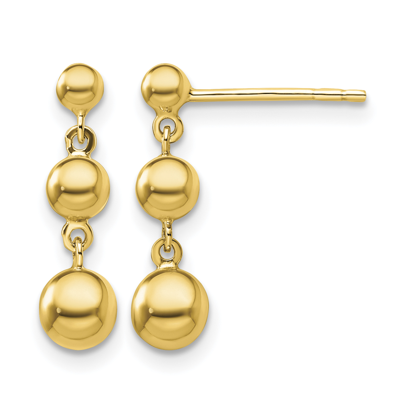 14k Graduated 3 Ball Post Earrings (TL1165)