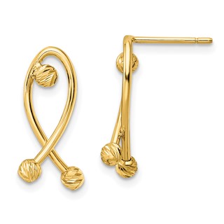 14K Polished D/C Fancy Post Earrings