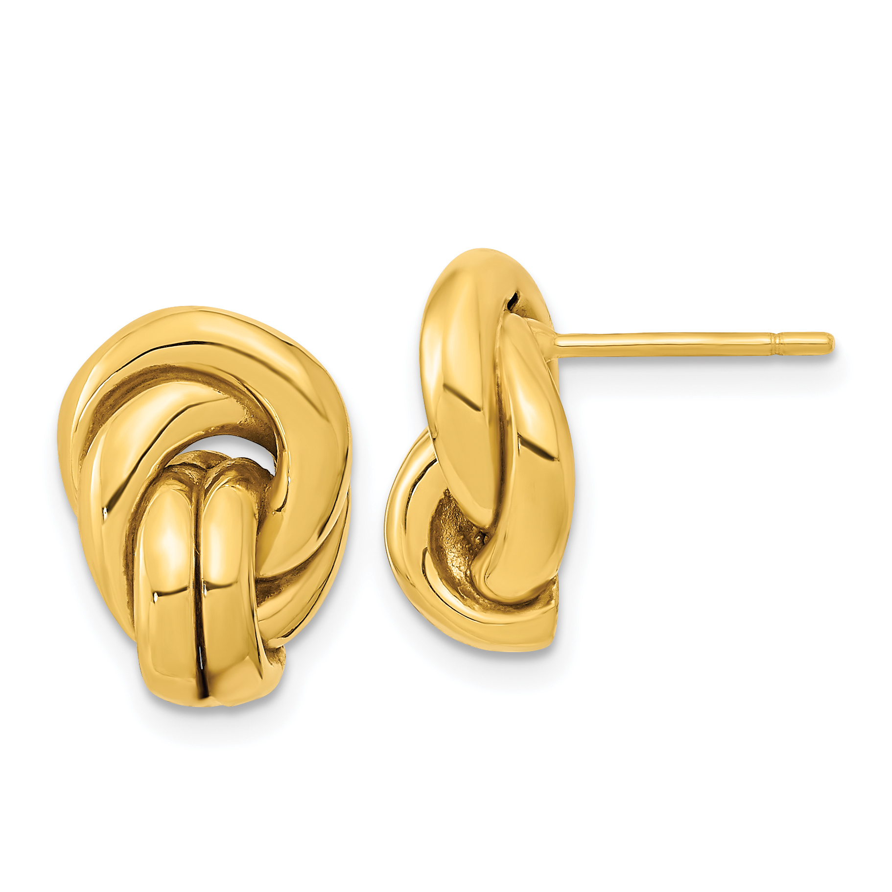 14k Polished Love Knot Hollow Post Earrings (TL1171)