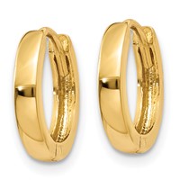 14K 1.8mm Yellow Gold Round Hinged Hoop Earrings view 2
