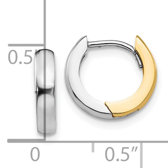 Gold Two-tone Hinged Hoop Earrings