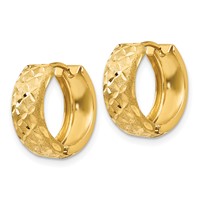 14K 5mm Yellow Gold Hinged Hoop Earrings view 2