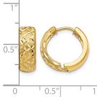 14K 5mm Yellow Gold Hinged Hoop Earrings view 4