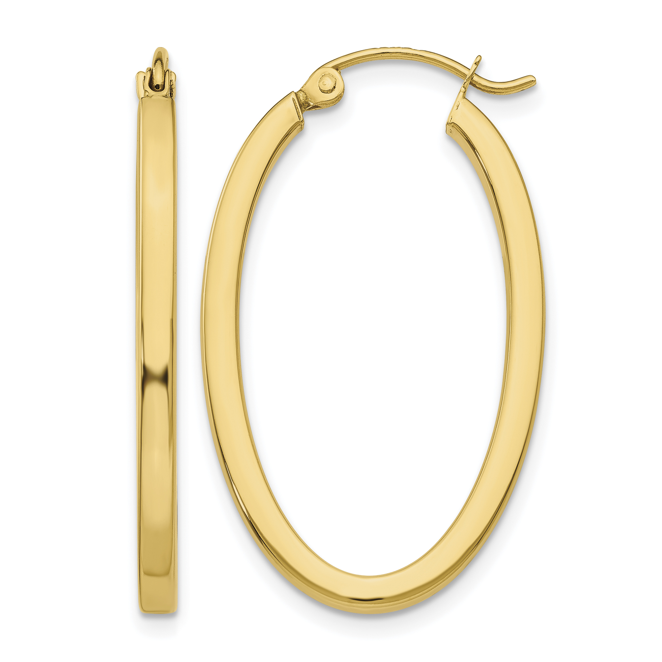 14k 2mm Oval Hoop Earrings (TL240)