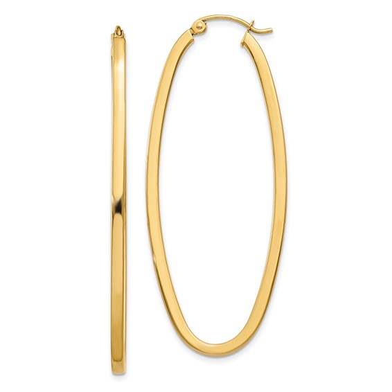2mm Gold Square Tube Hoop Earrings