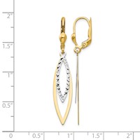 14K Two-tone Diamond-cut Dangle Leverback Earrings view 4
