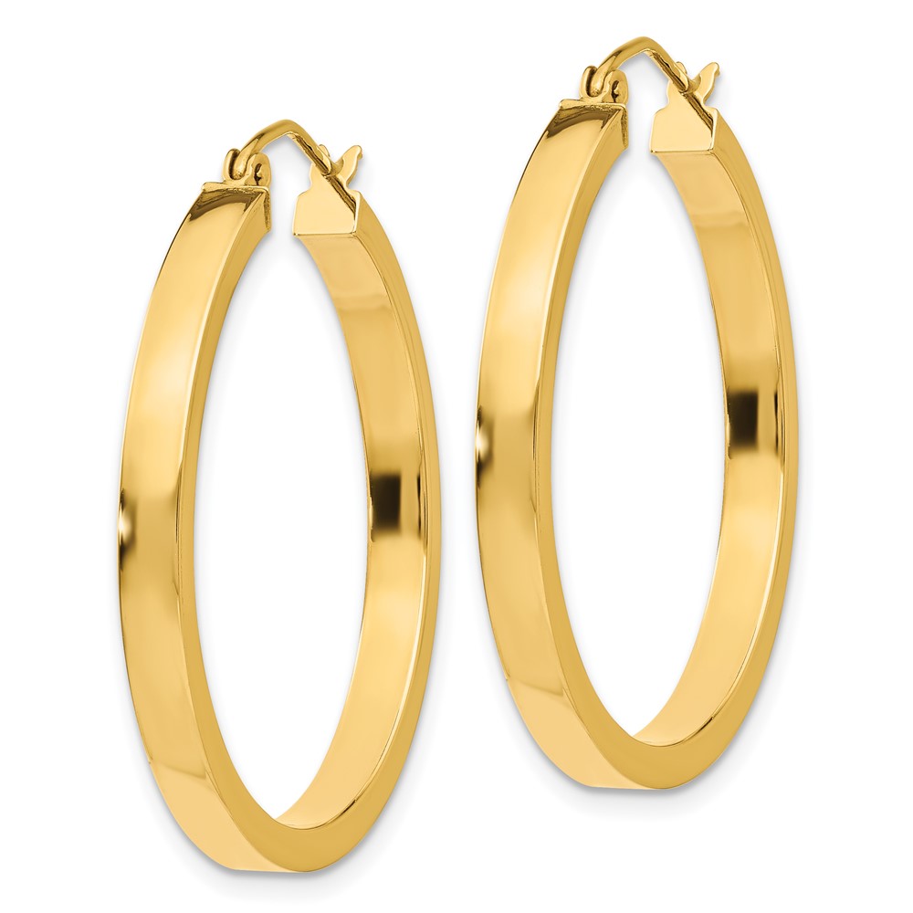 14k 2x3mm Square Tube Hoops (TL416)