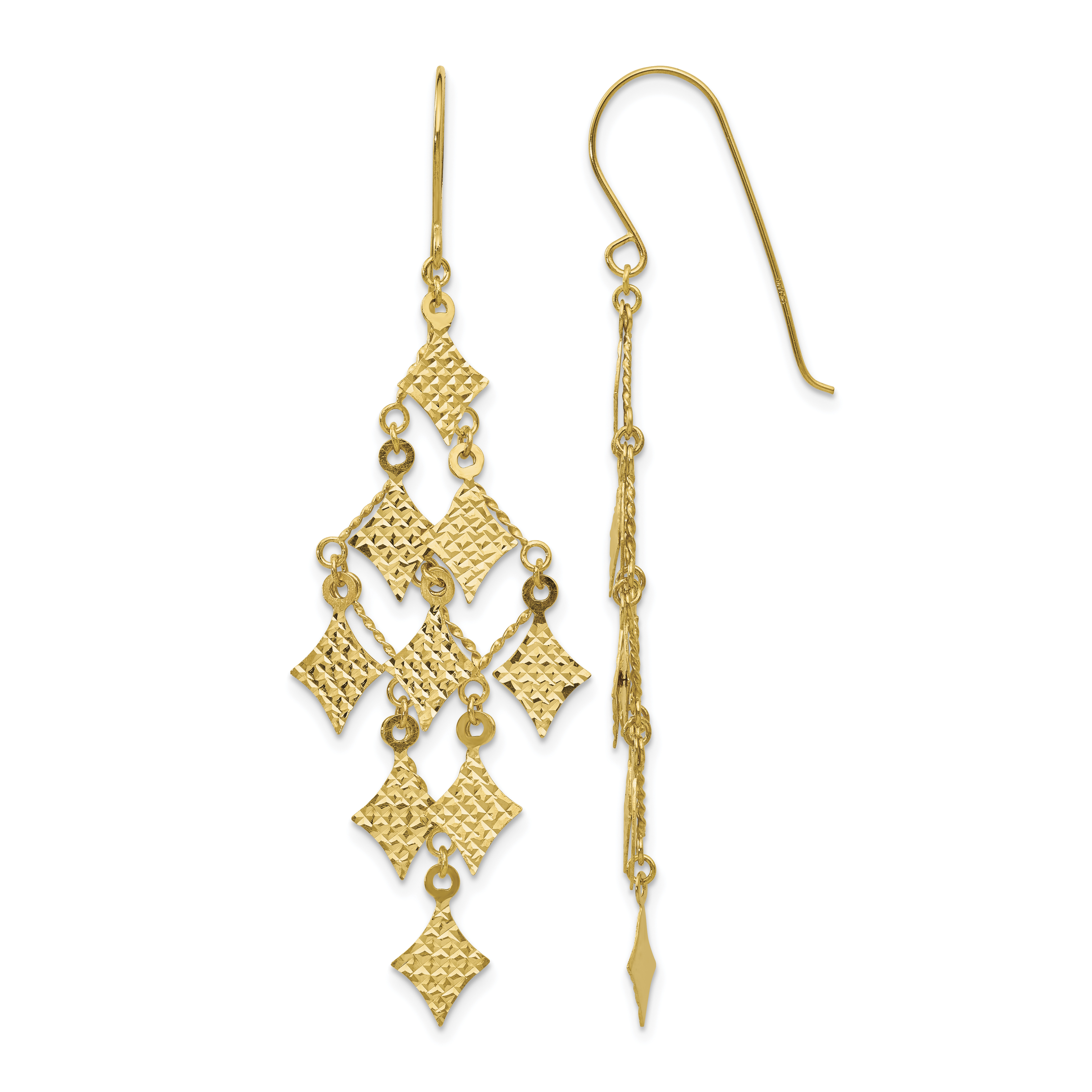 14k Diamond-cut Chandelier Earrings (TL519)
