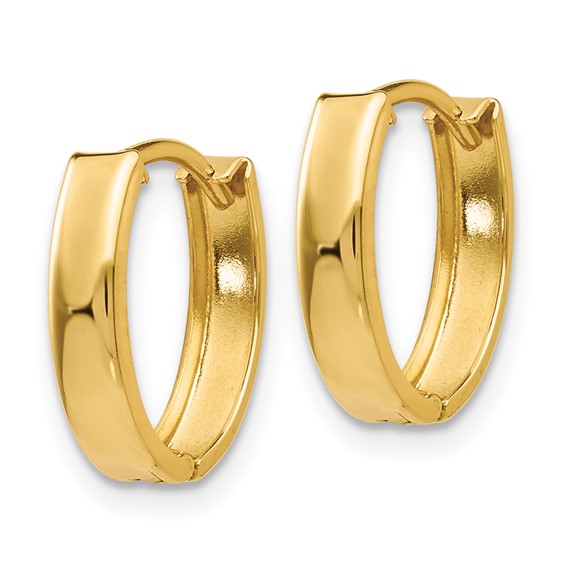Gold Oval Hinged Hoop Earrings