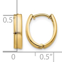 14K Yellow Gold Polished Hinged Hoop Earrings view 4