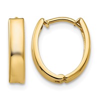 14K Yellow Gold Polished Hinged Hoop Earrings view 1
