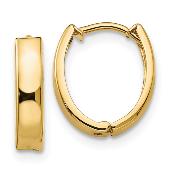 Gold Oval Hinged Hoop Earrings