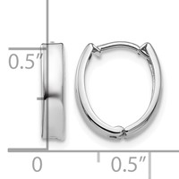 14K White Gold Polished Hinged Hoop Earrings view 4