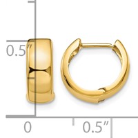 14K Yellow Gold Hinged Hoop Earrings view 4