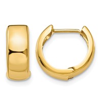 14K Yellow Gold Hinged Hoop Earrings view 1