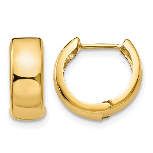 14K Yellow Gold Hinged Hoop Earrings