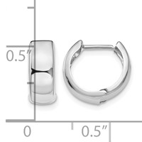 14K White Gold Polished Hinged Hoop Earrings view 4