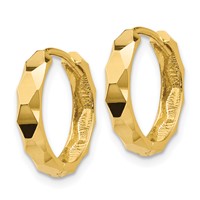 14K Diamond-cut Hoop Earrings view 2