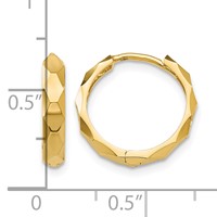 14K Diamond-cut Hoop Earrings view 4
