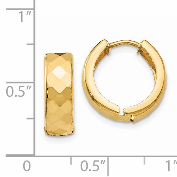 Gold Diamond-cut Hoop Earrings