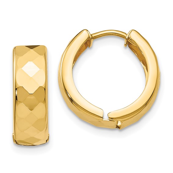 Gold Diamond-cut Hoop Earrings