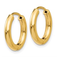14K Polished Hollow Hoop Earrings view 2