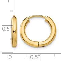 14K Polished Hollow Hoop Earrings view 4