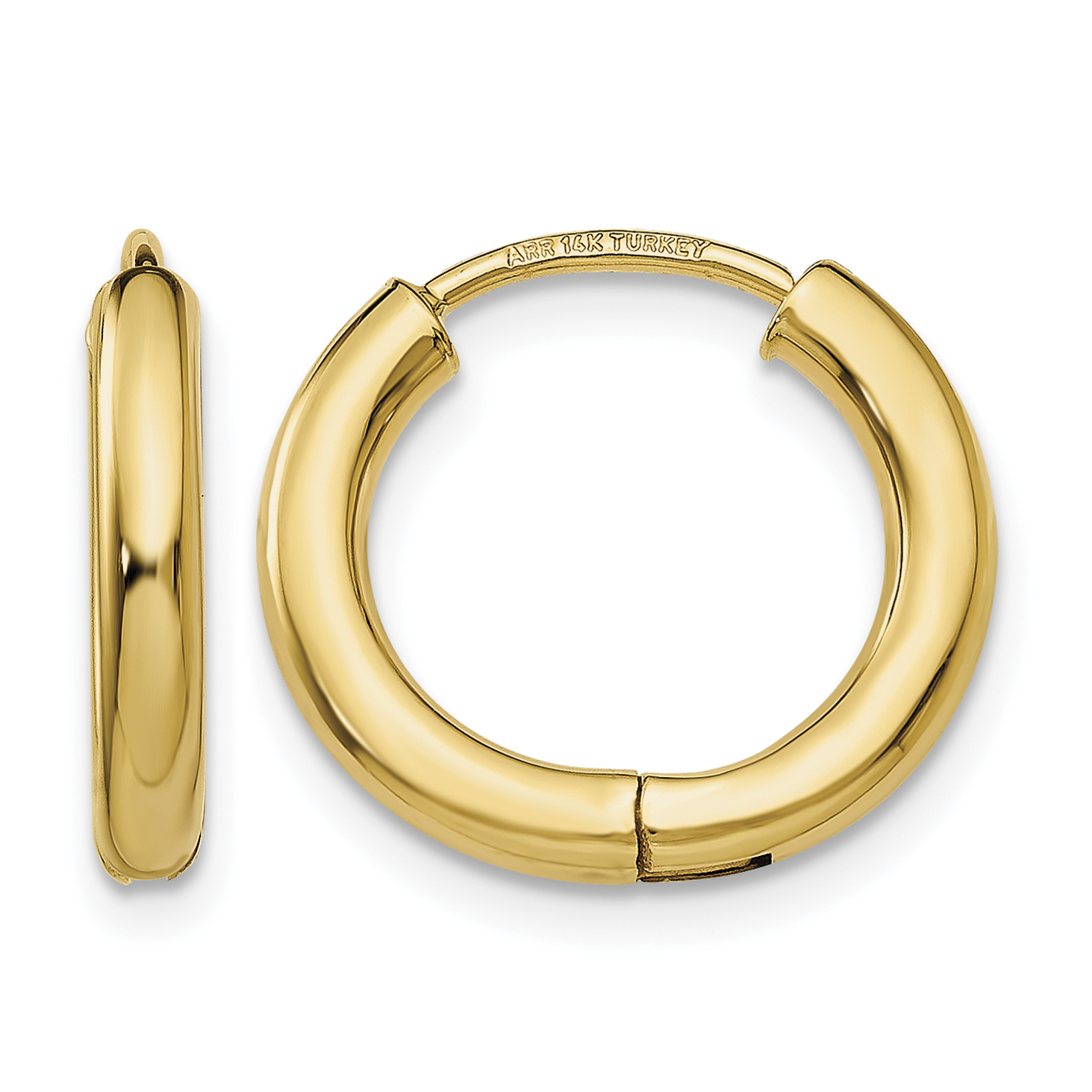 14k Polished Hollow Hoop Earrings (TL610)