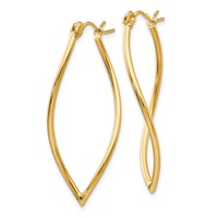 14K Yellow Gold Polished Fancy Hoop Earrings view 2