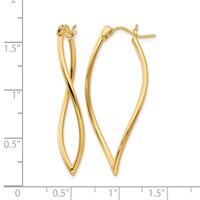 14K Yellow Gold Polished Fancy Hoop Earrings view 4