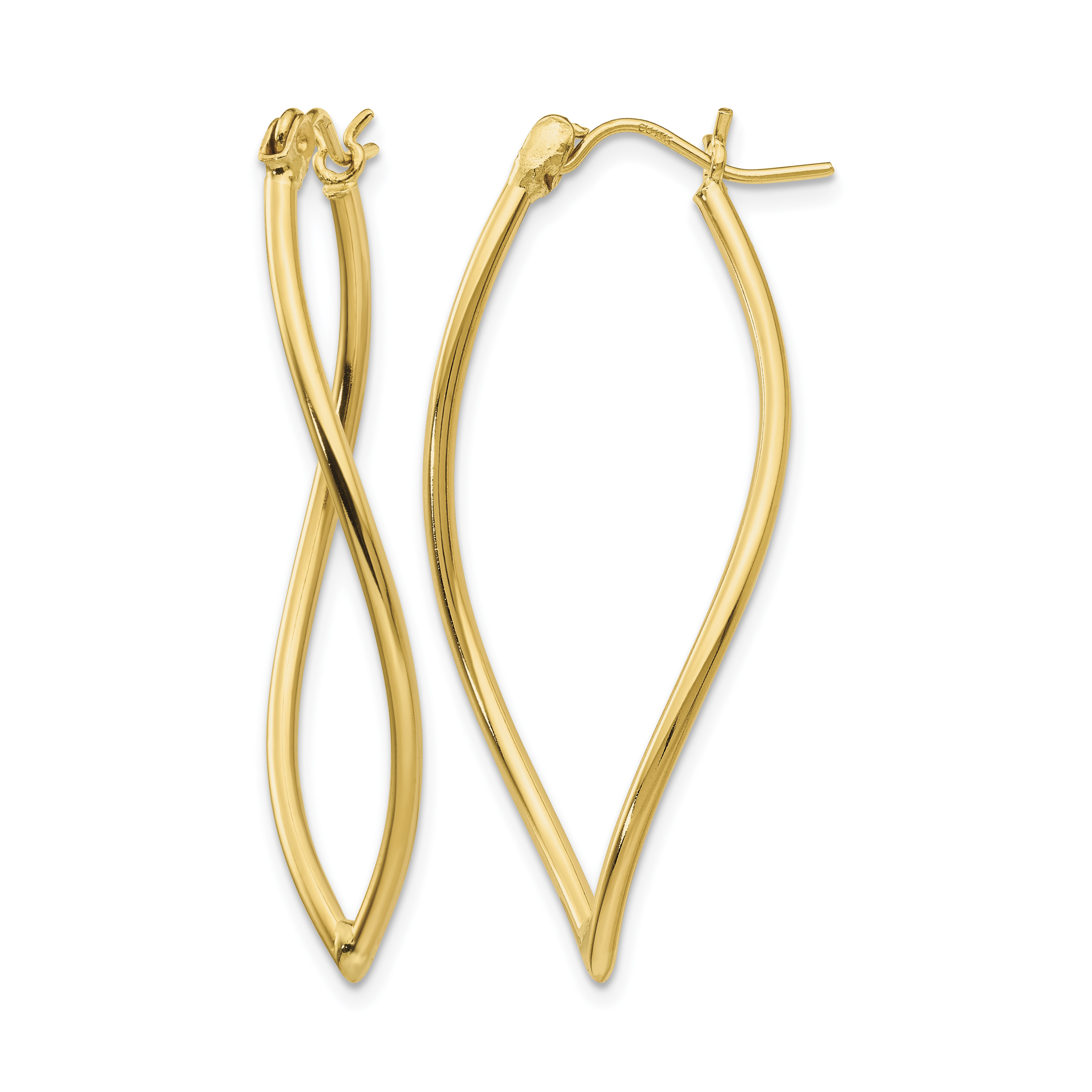14k Polished Fancy Hoop Earrings (TL672)
