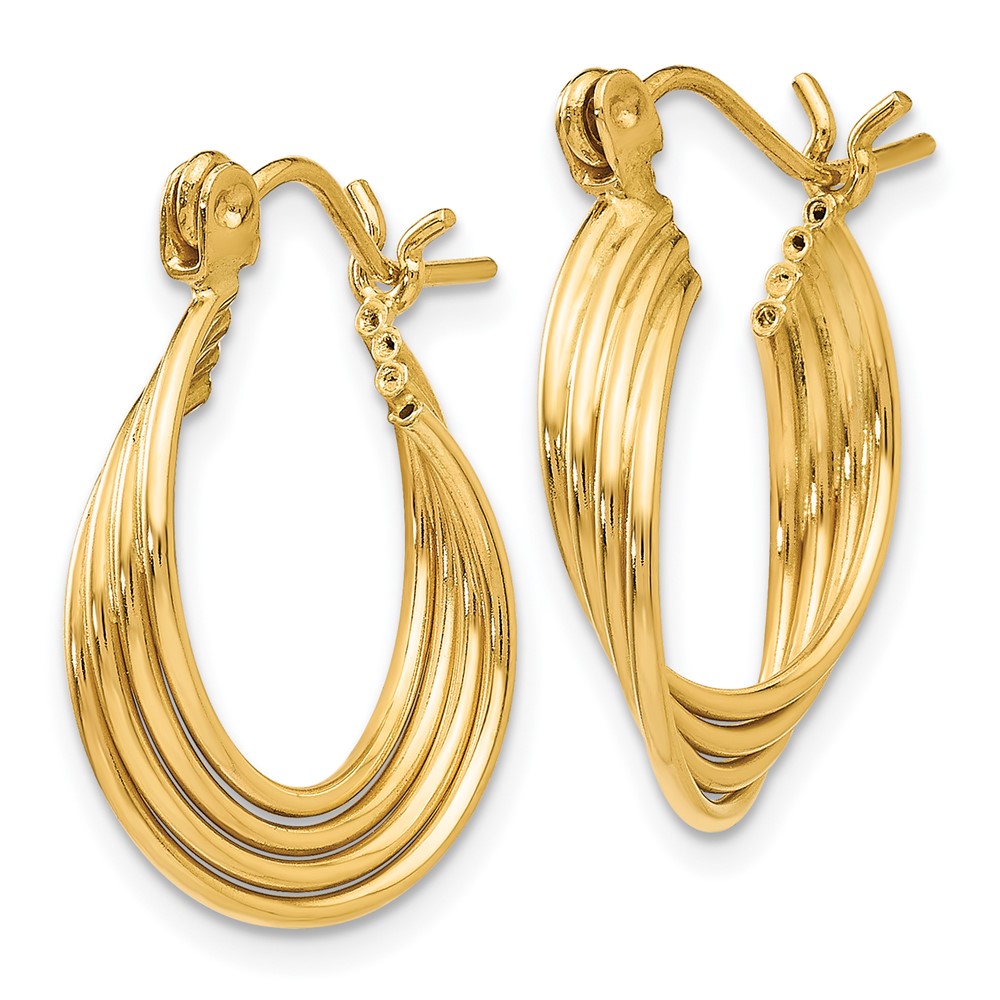 14k Polished Circles Hoop Earrings (TL680)