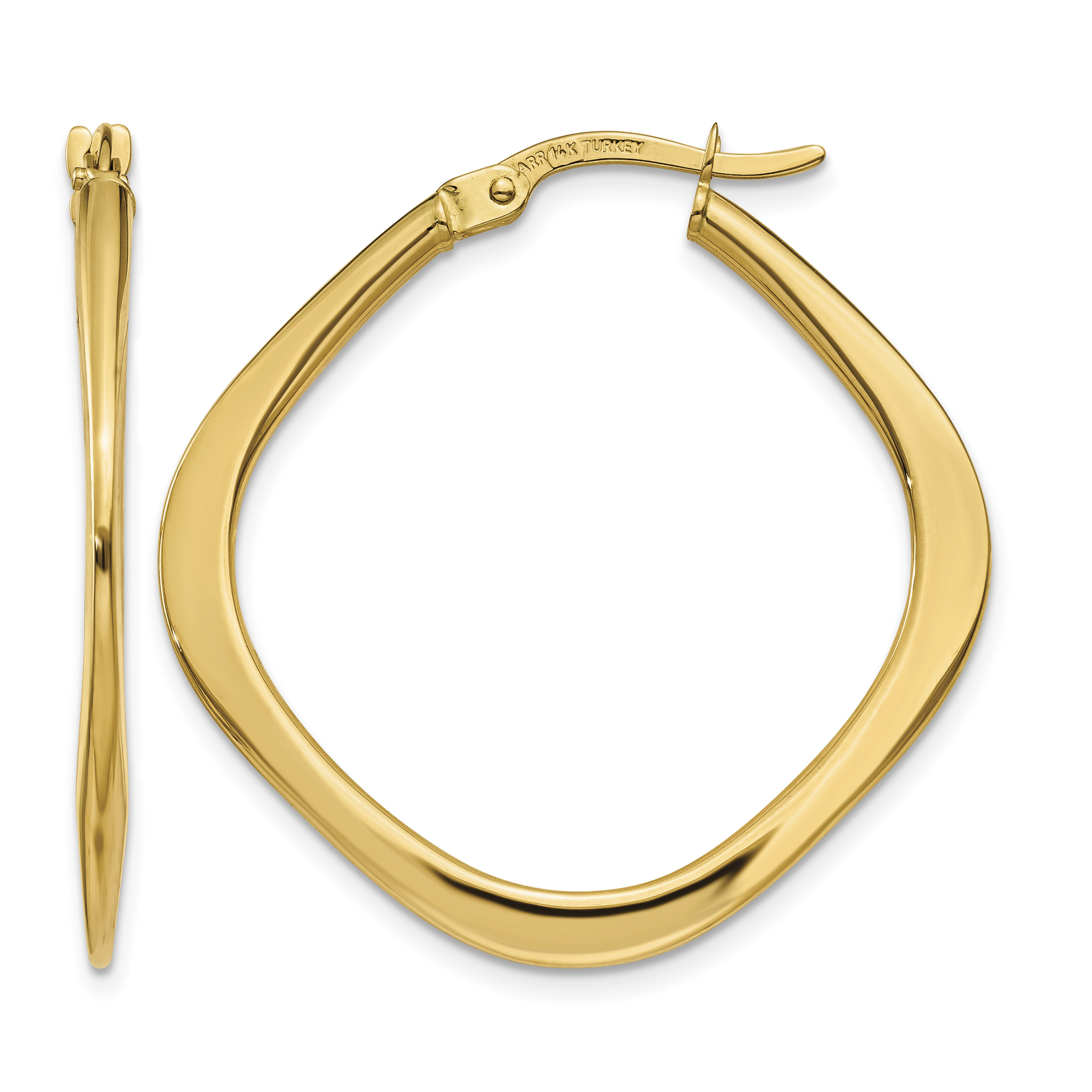 14k Tapered Square Hoop Earrings (TL689)