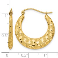 14K Laser Cut Patterned Hoop Earrings view 4