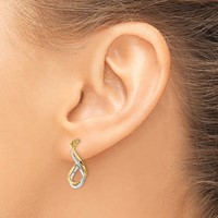 14K Two-tone Twisted Hoop Earrings view 3