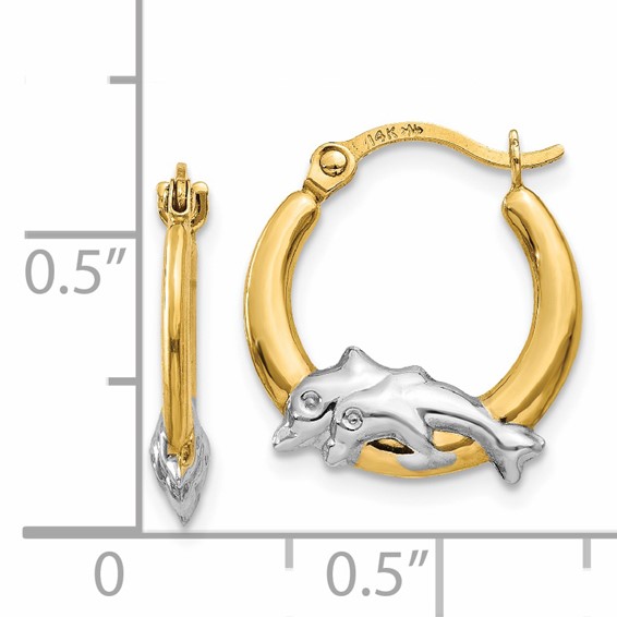 Gold Dolphin Hoop Earrings