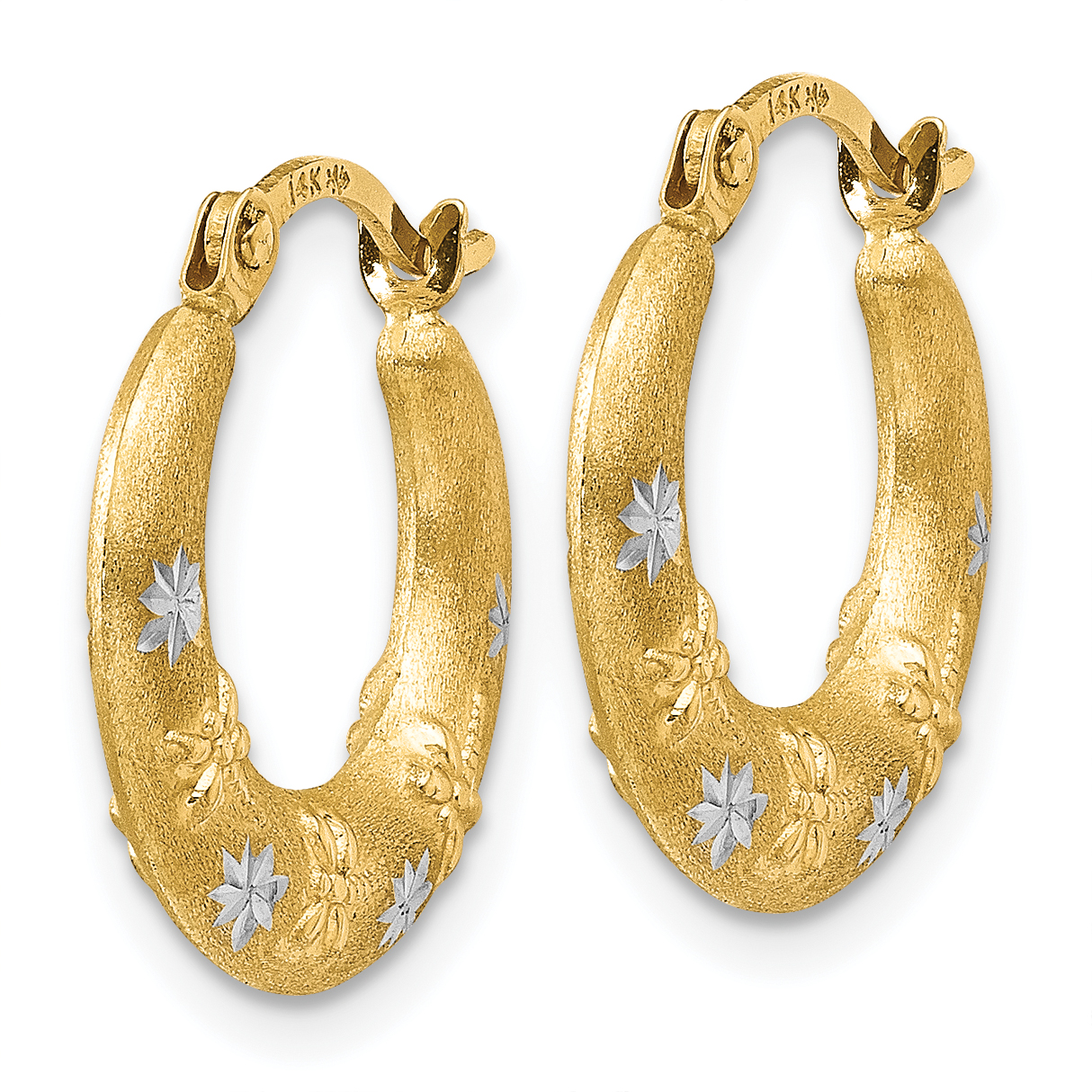 Goldia 14K Plated Rose Rhodium Hoop Earrings