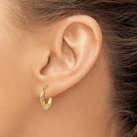 14K & Rhodium Hoop Earrings view 3